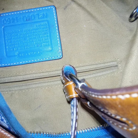 Coach Blue Patterned Shoulder Bag - Picture 2 of 3